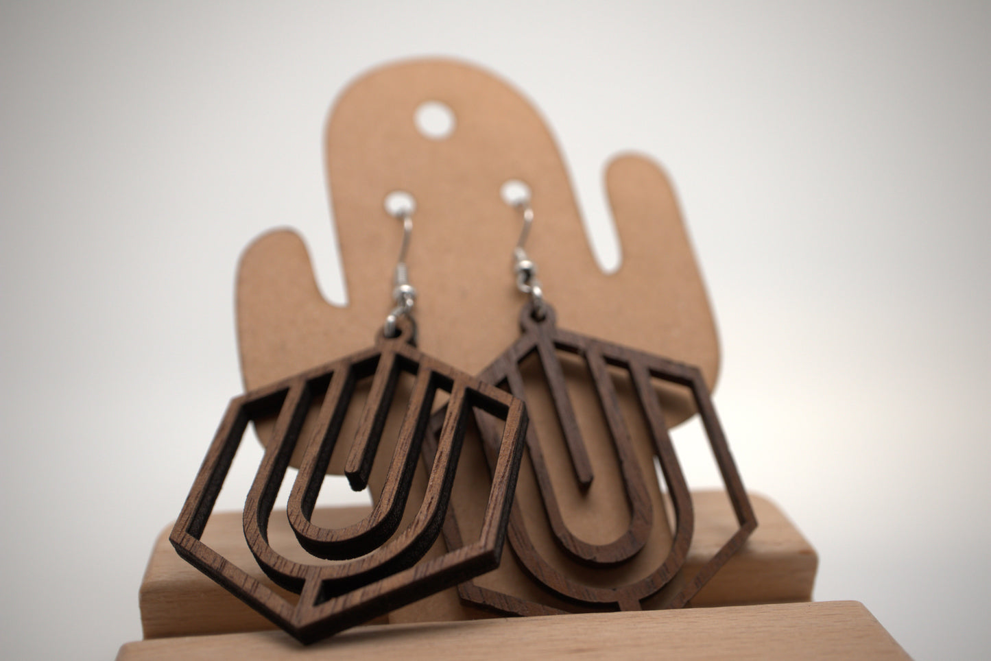 🧿 Pulse – Laser-Cut Wood Earrings