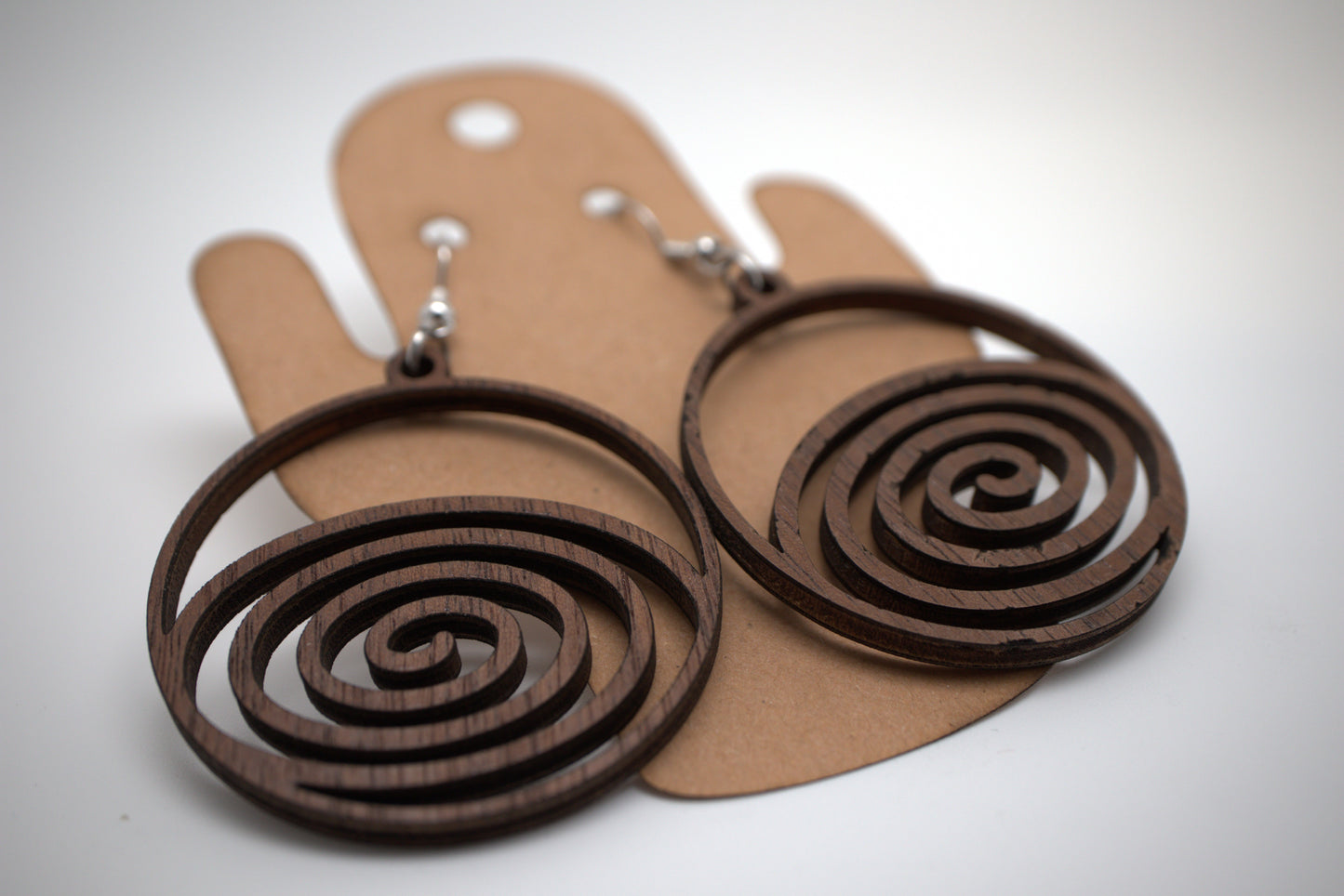 π Vortex β Laser-Cut Wood Earrings