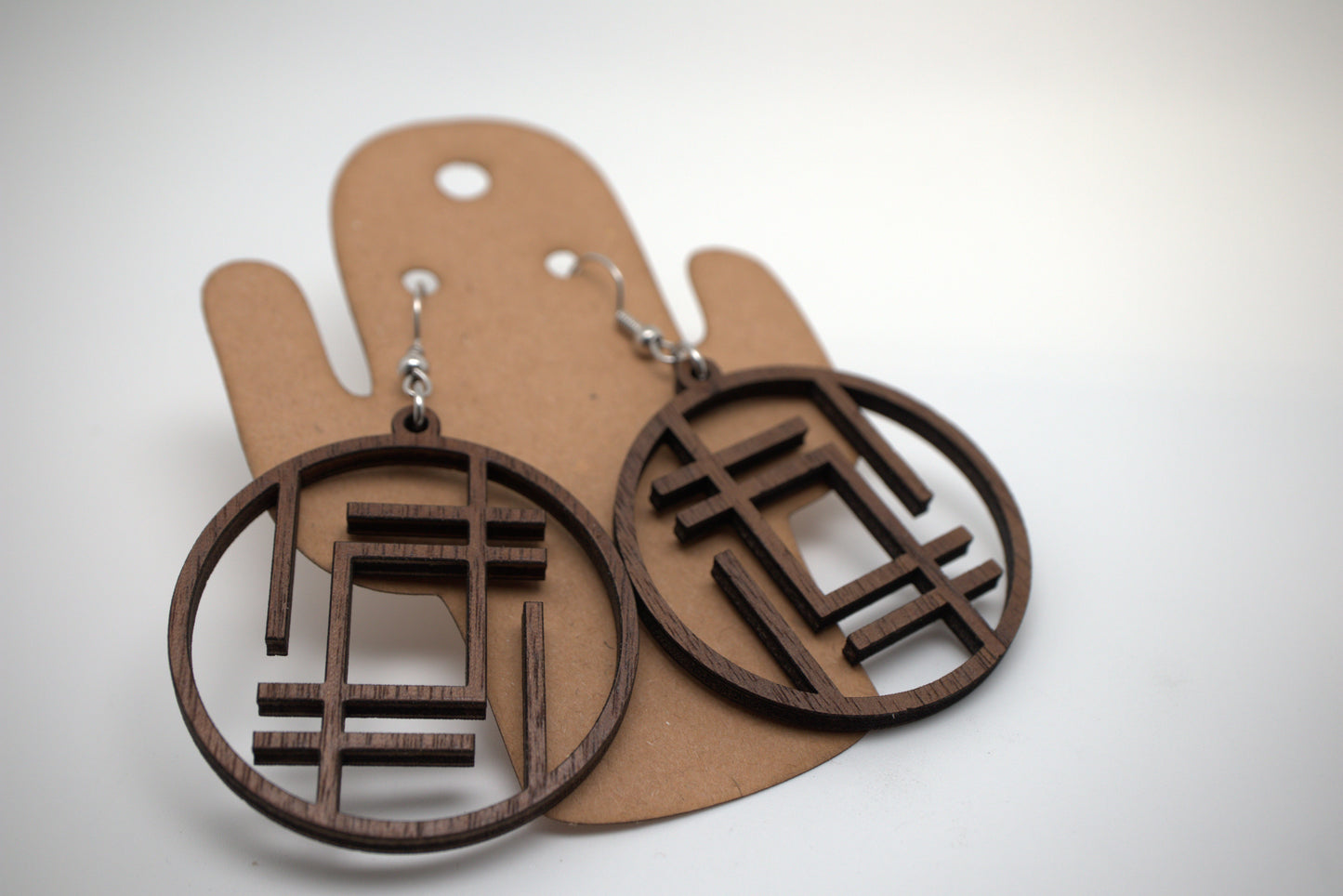 ⭕ Framework – Laser-Cut Wood Earrings