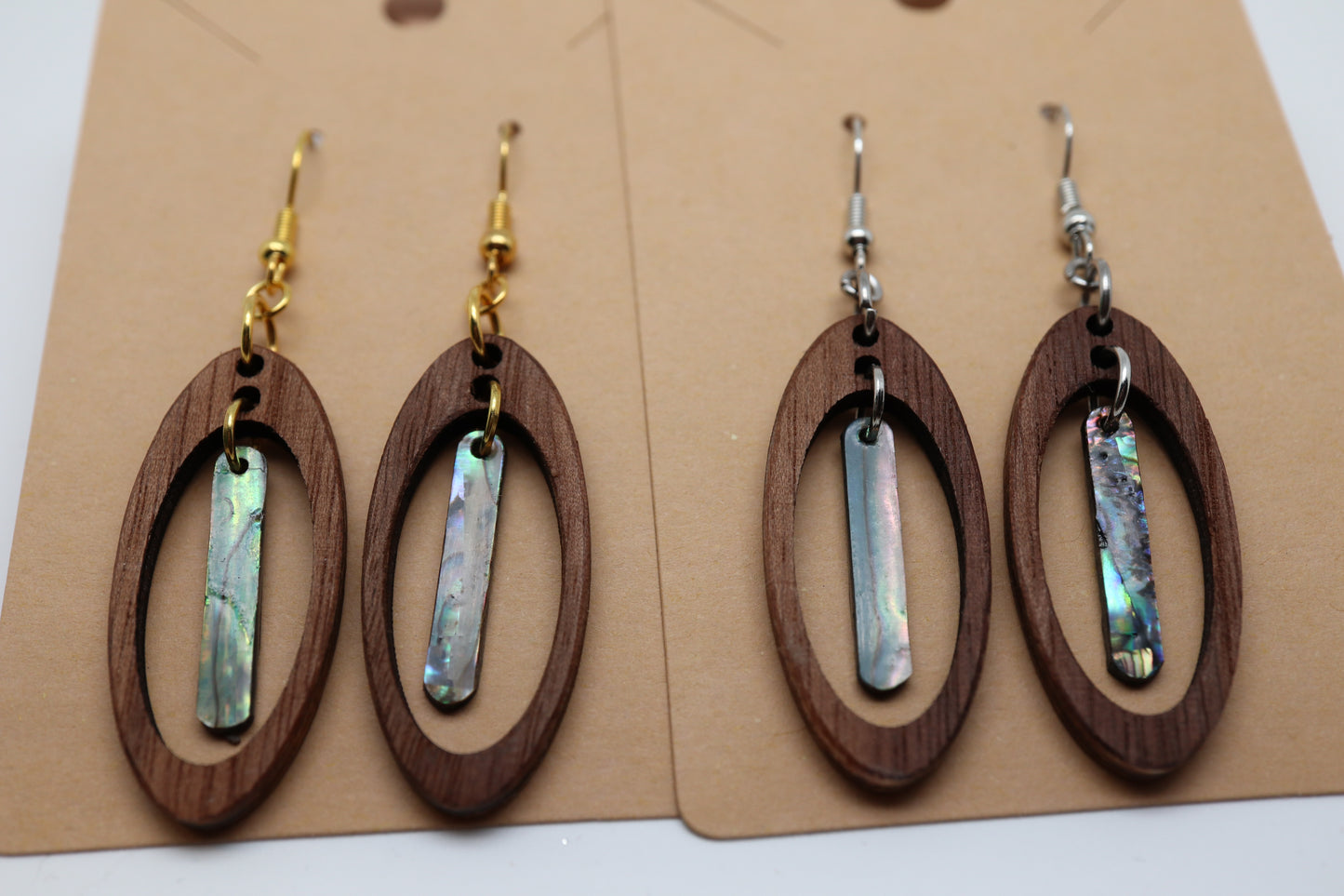 š Driftline ā Walnut & Abalone Shell Earrings