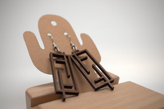 🧭 Axis – Laser-Cut Wood Earrings