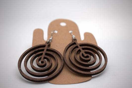 🌀 Orbit – Laser-Cut Wood Earrings
