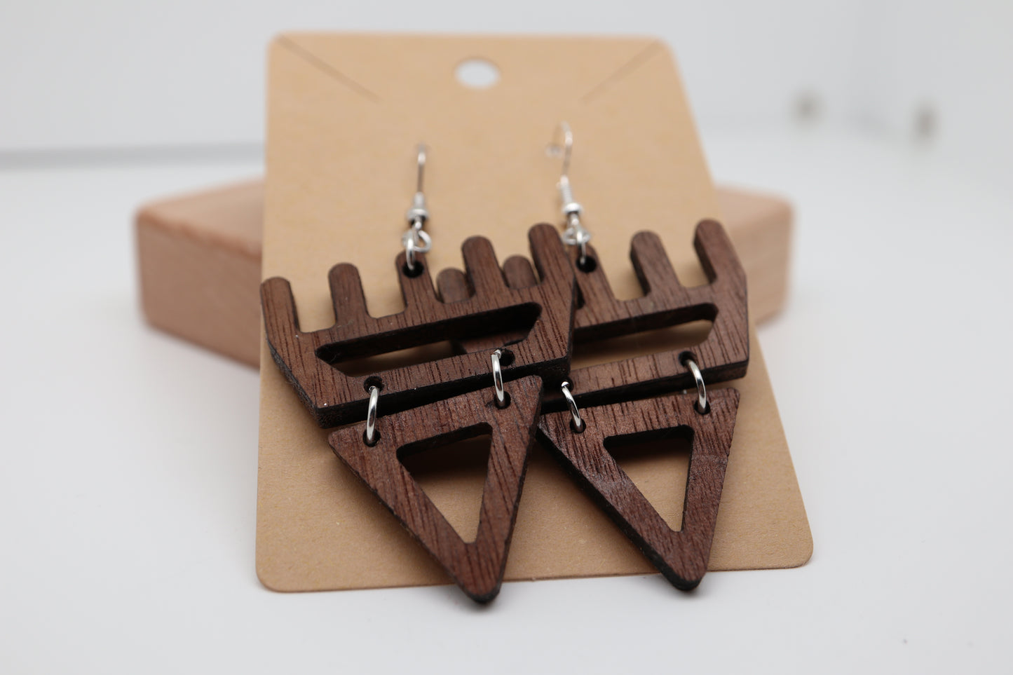 🐾 Bear səxʷsuxʷ – Laser-Cut Wood Earrings