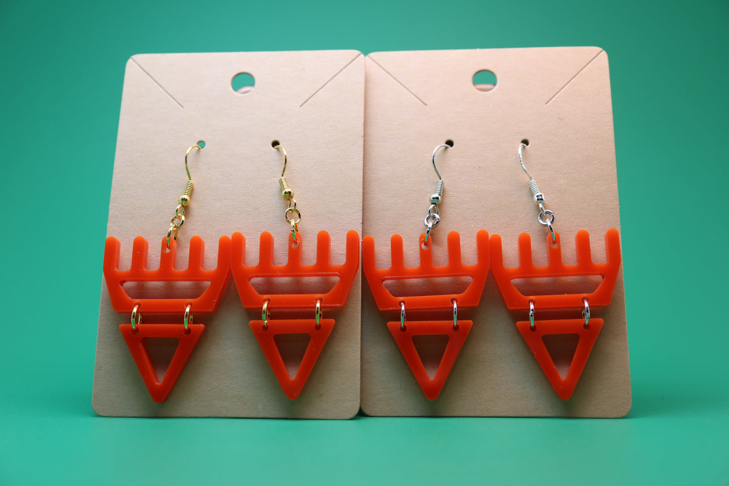 🐾Orange səxʷsuxʷ Paws – Laser-Cut Acrylic Earrings