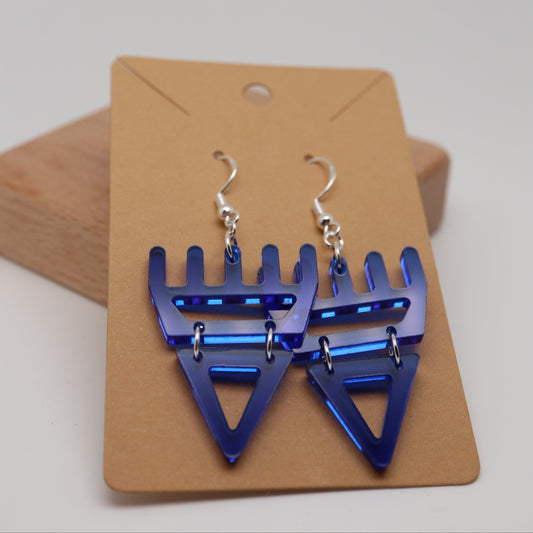 🐾 Sapphire Blue Translucent səxʷsuxʷ Paws - Laser-Cut Acrylic Earrings🐾