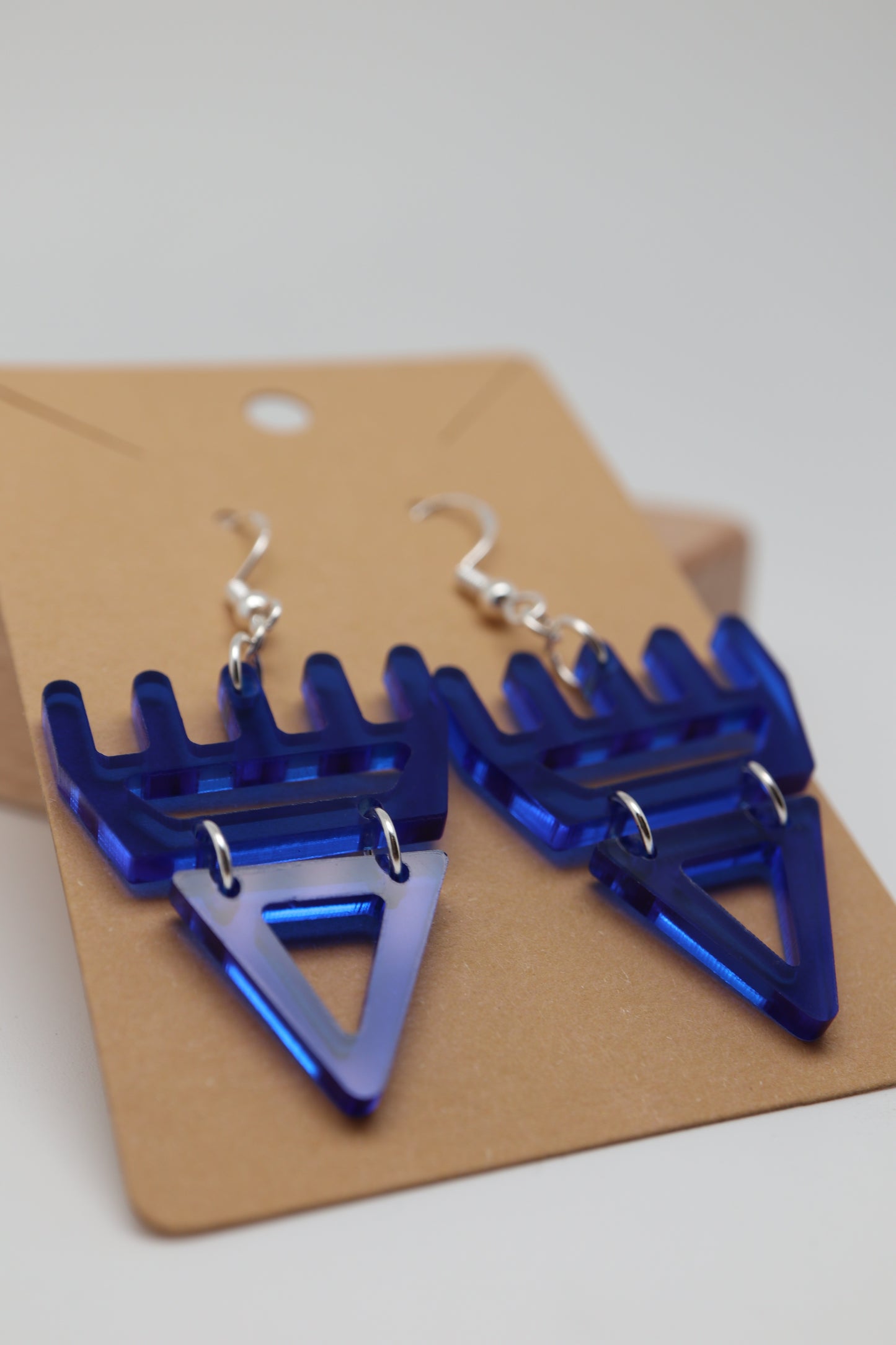 🐾 Sapphire Blue Translucent səxʷsuxʷ Paws - Laser-Cut Acrylic Earrings🐾