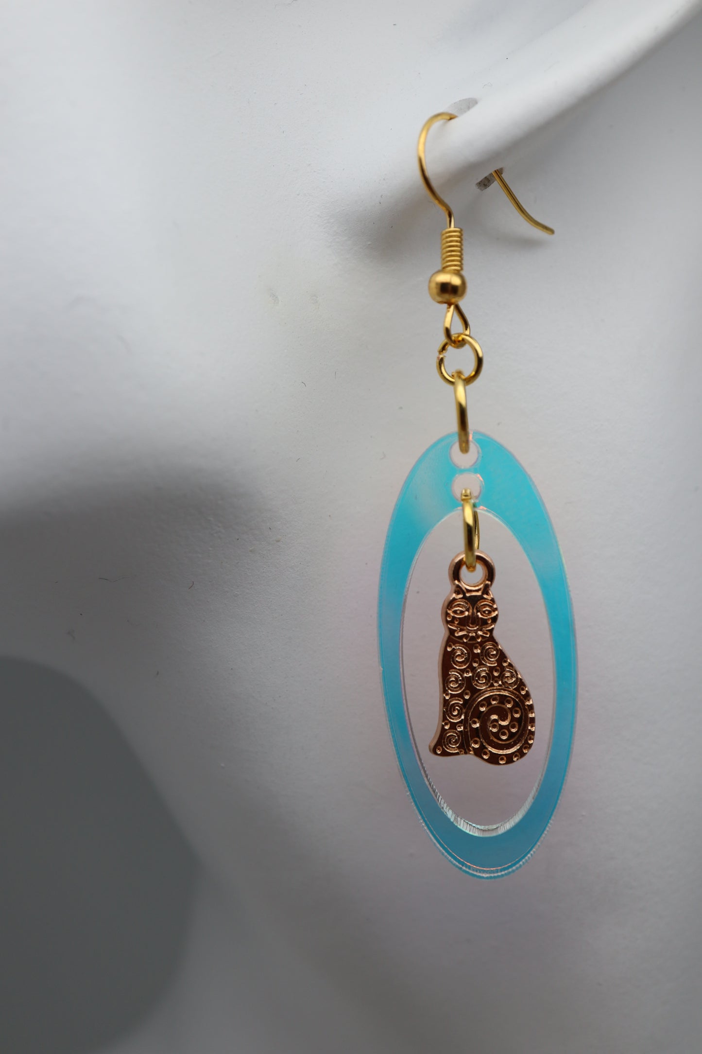 ✨🐾 StimCraft Iridescent Cat Charm Loop Earrings 🐾✨