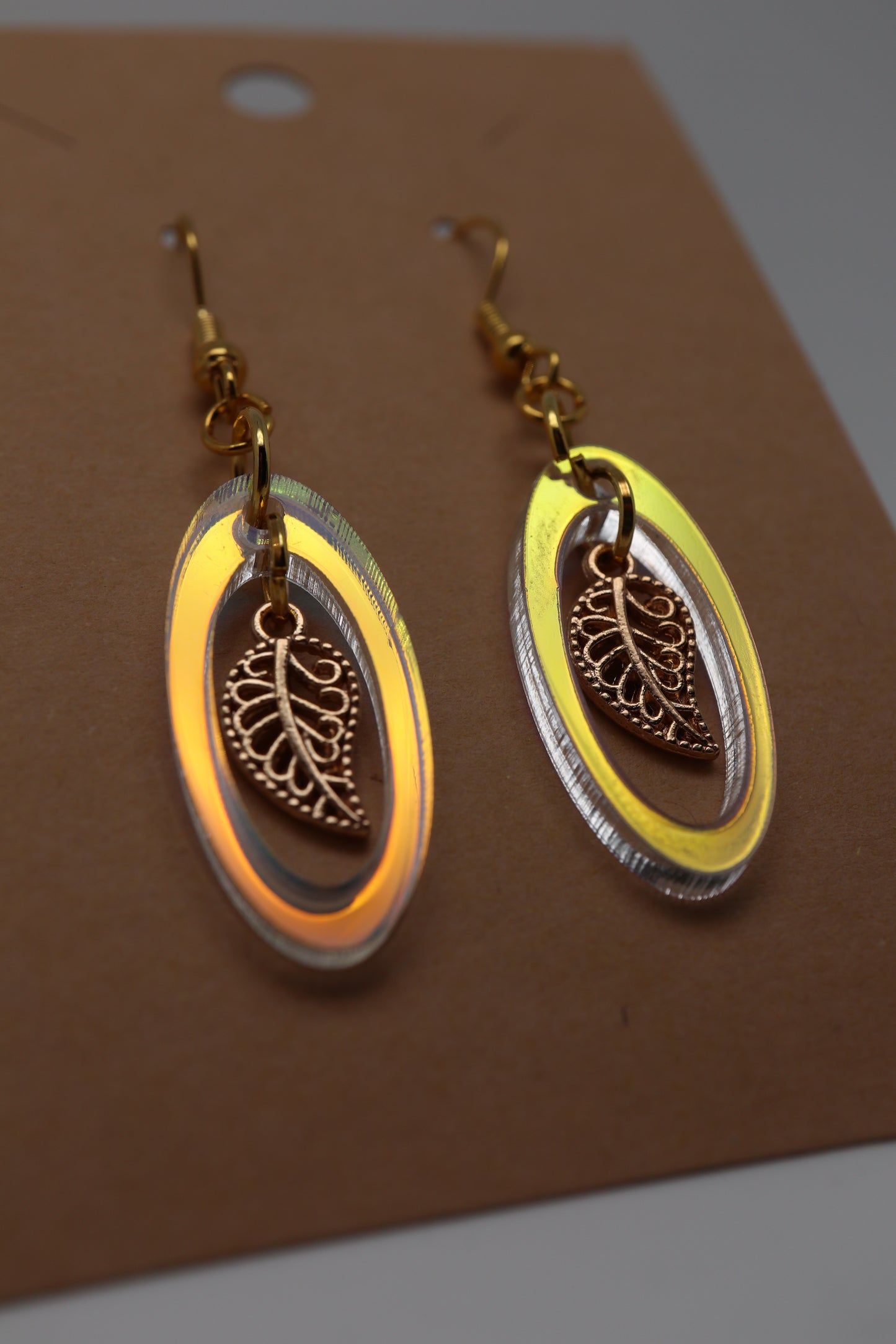 ✨🍃 StimCraft Iridescent Leaf Loop Earrings 🍃✨