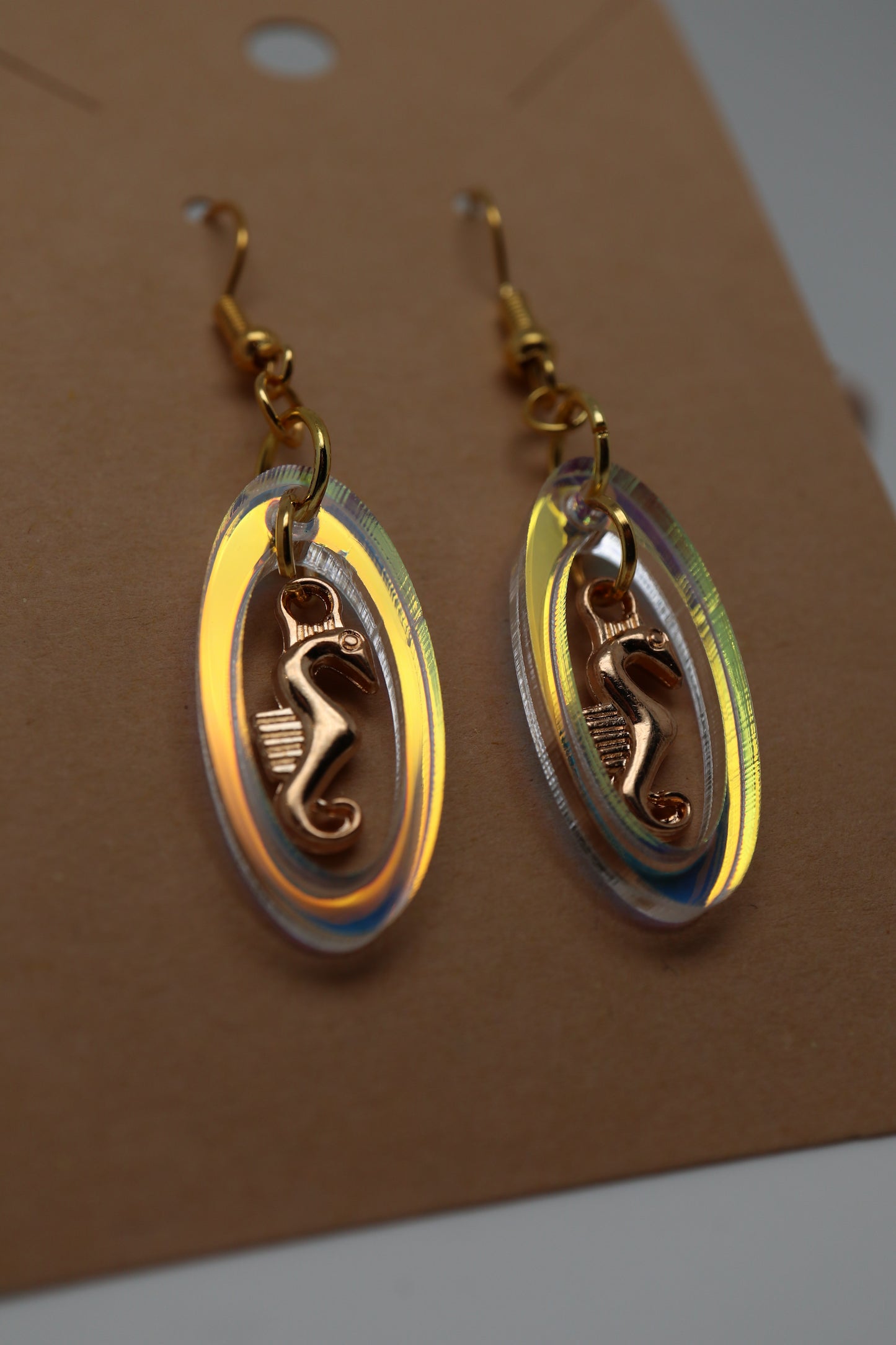 ✨🌊🪼 StimCraft Iridescent Seahorse Loop Earrings 🪼🌊✨