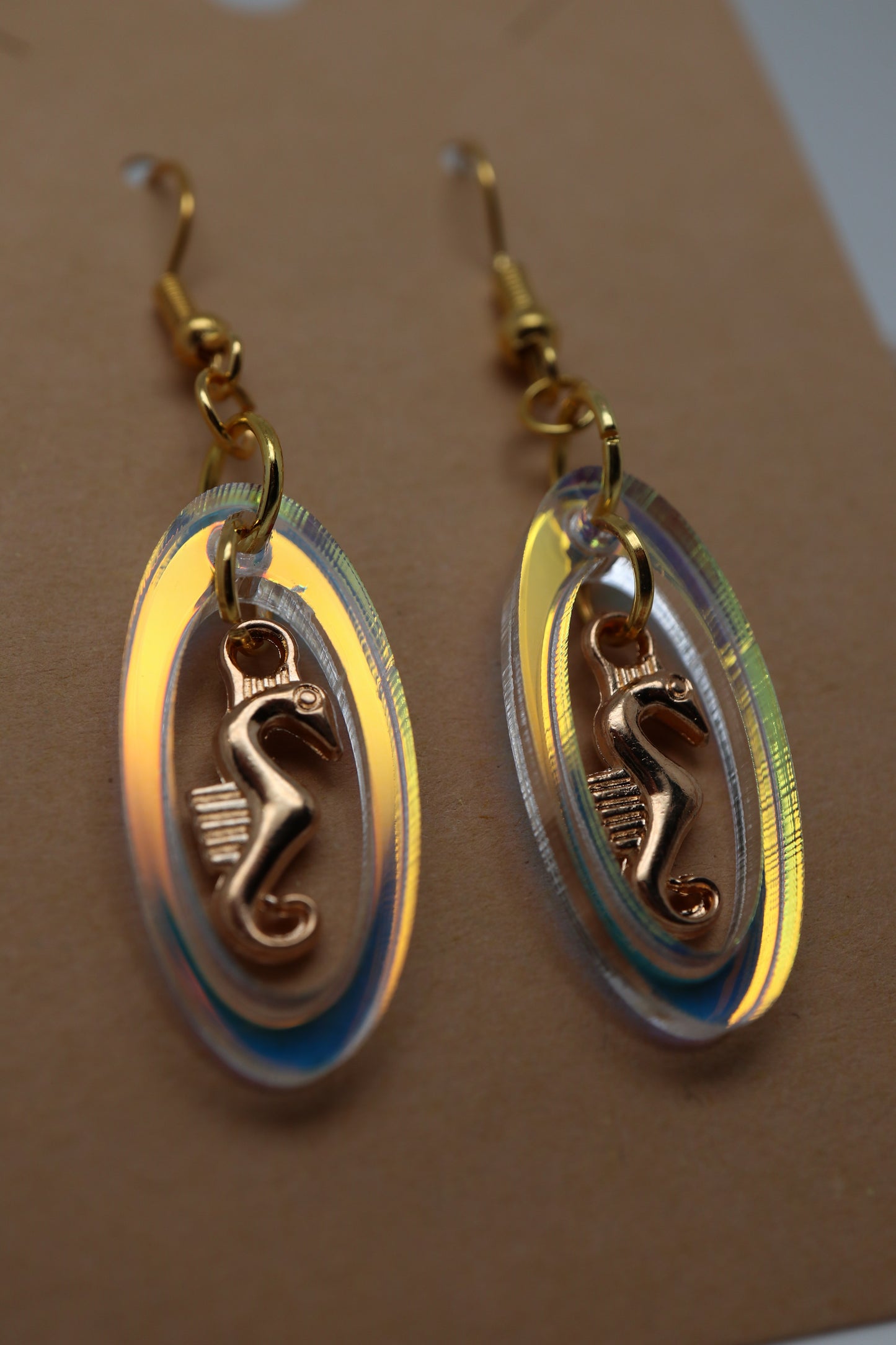 ✨🌊🪼 StimCraft Iridescent Seahorse Loop Earrings 🪼🌊✨