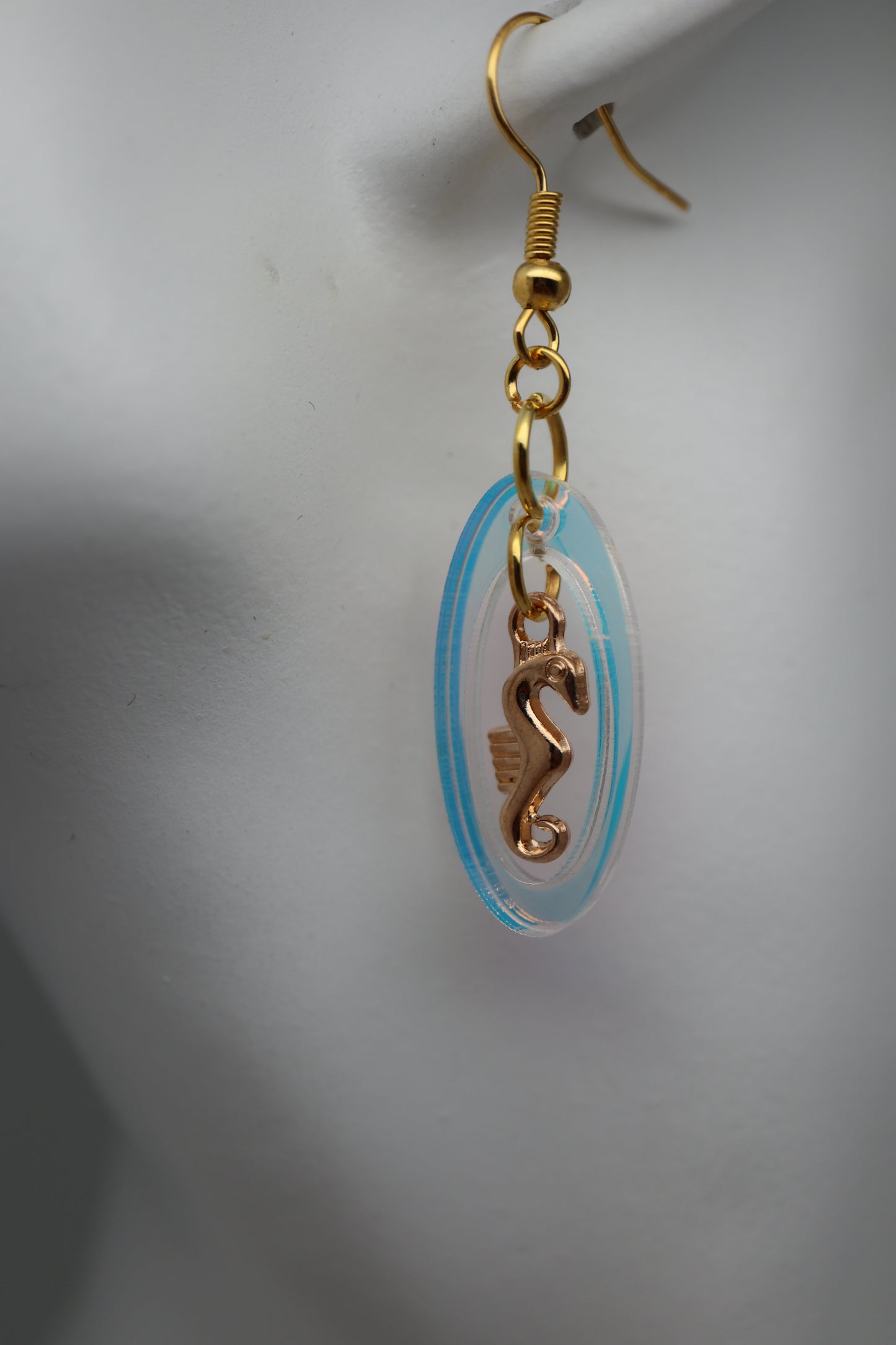 ✨🌊🪼 StimCraft Iridescent Seahorse Loop Earrings 🪼🌊✨