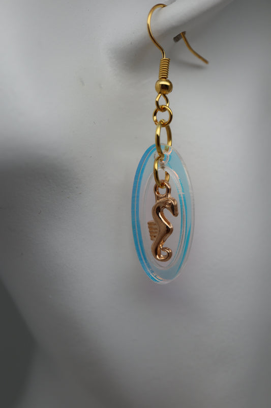 ✨🌊🪼 StimCraft Iridescent Seahorse Loop Earrings 🪼🌊✨