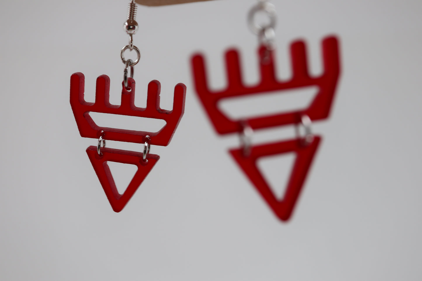 🐾 Frosted Translucent Red səxʷsuxʷ Paws - Laser-Cut Acrylic Earrings 🐾