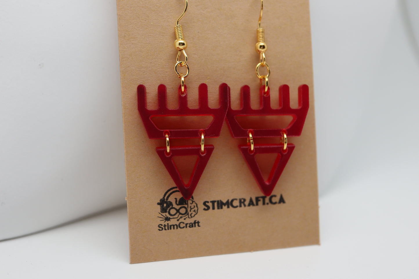 🐾 Frosted Translucent Red səxʷsuxʷ Paws - Laser-Cut Acrylic Earrings 🐾