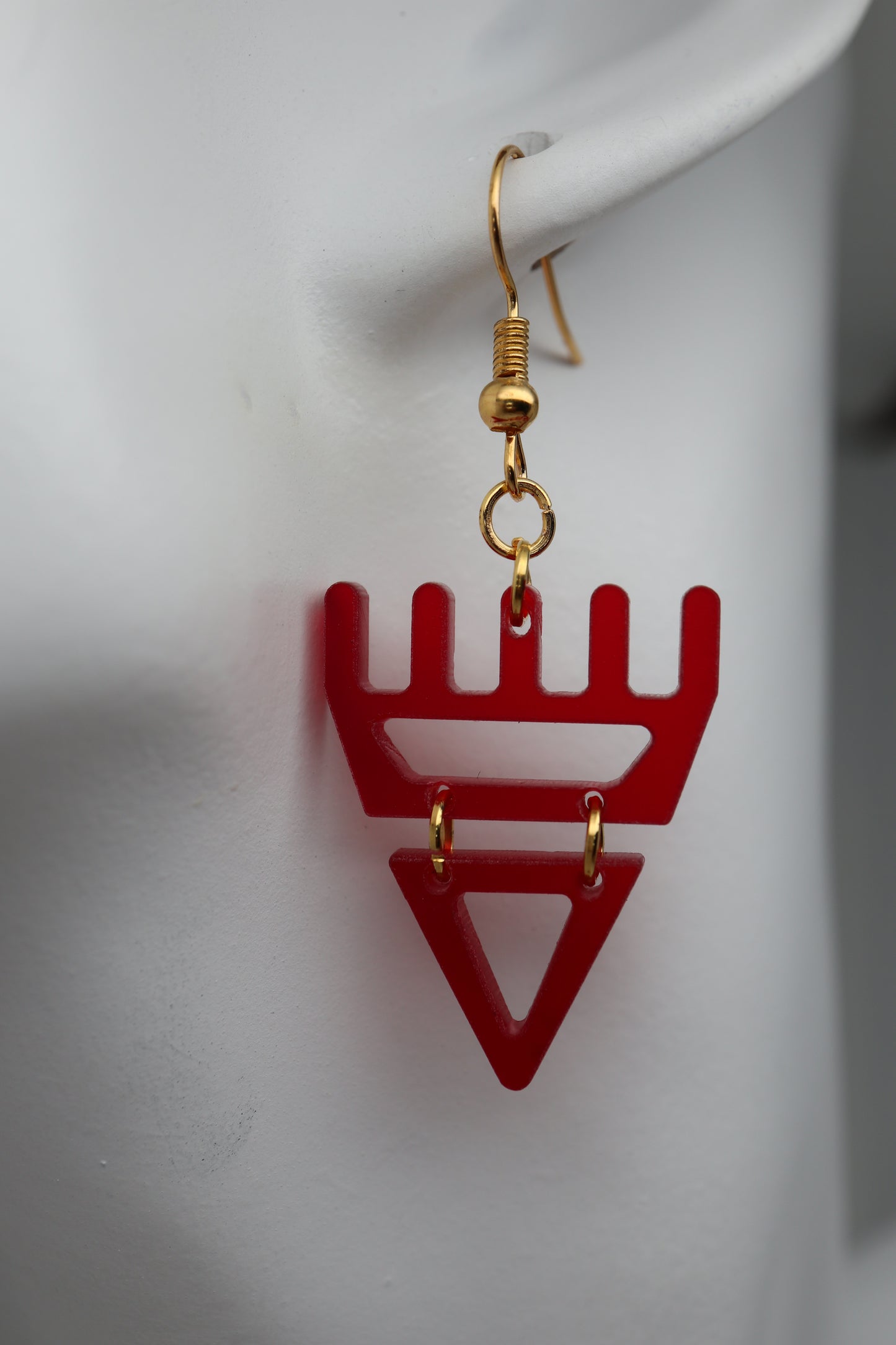 🐾 Frosted Translucent Red səxʷsuxʷ Paws - Laser-Cut Acrylic Earrings 🐾