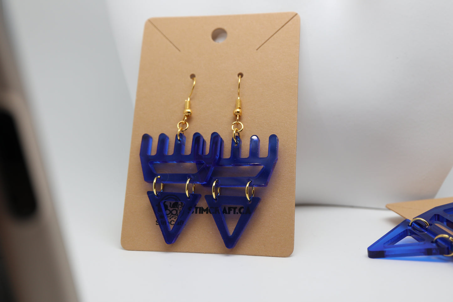 🐾 Sapphire Blue Translucent səxʷsuxʷ Paws - Laser-Cut Acrylic Earrings🐾