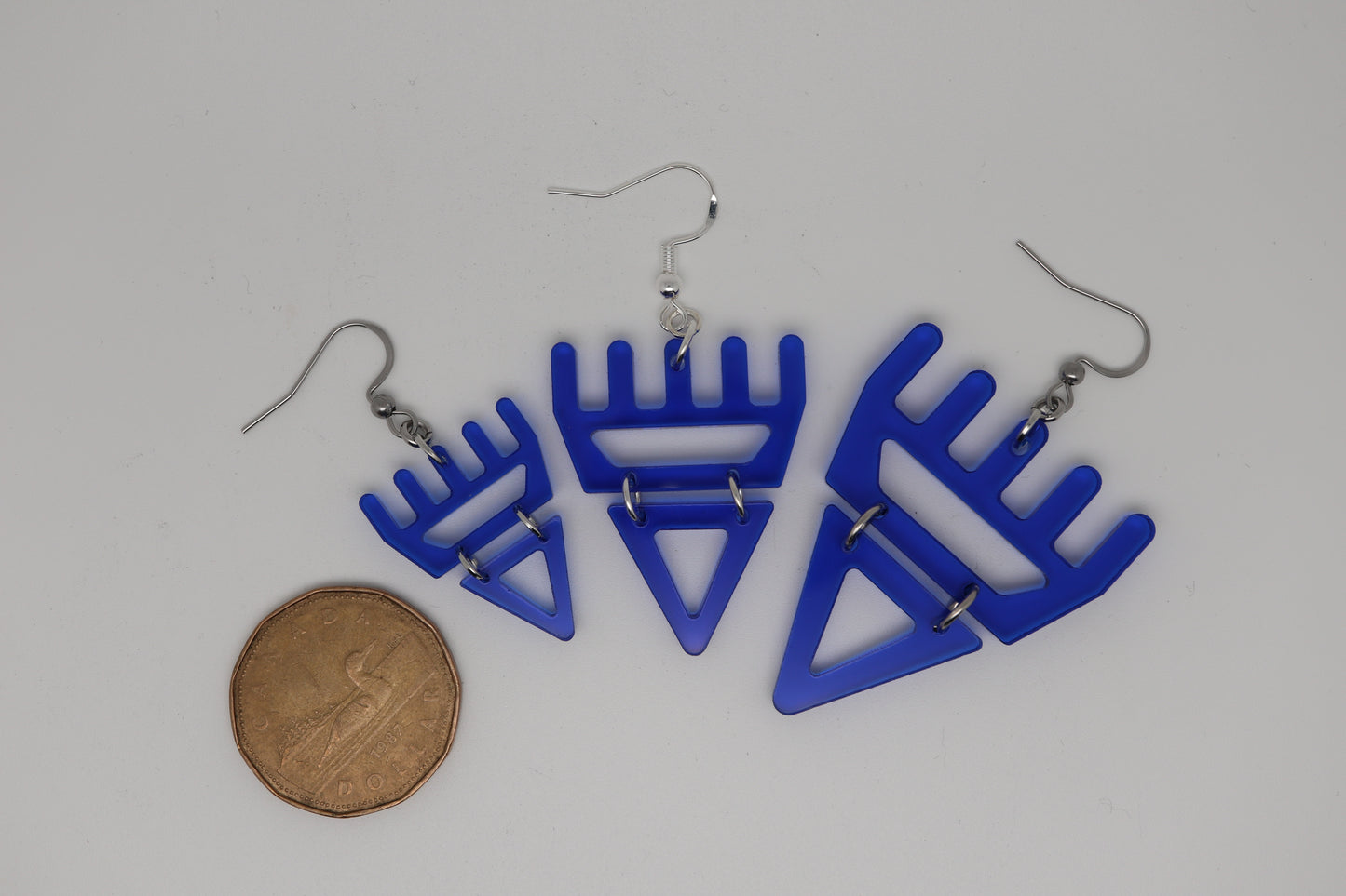 🐾 Sapphire Blue Translucent səxʷsuxʷ Paws - Laser-Cut Acrylic Earrings🐾