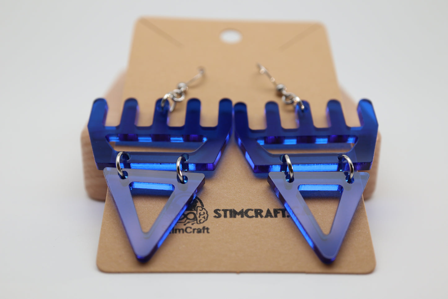 🐾 Sapphire Blue Translucent səxʷsuxʷ Paws - Laser-Cut Acrylic Earrings🐾