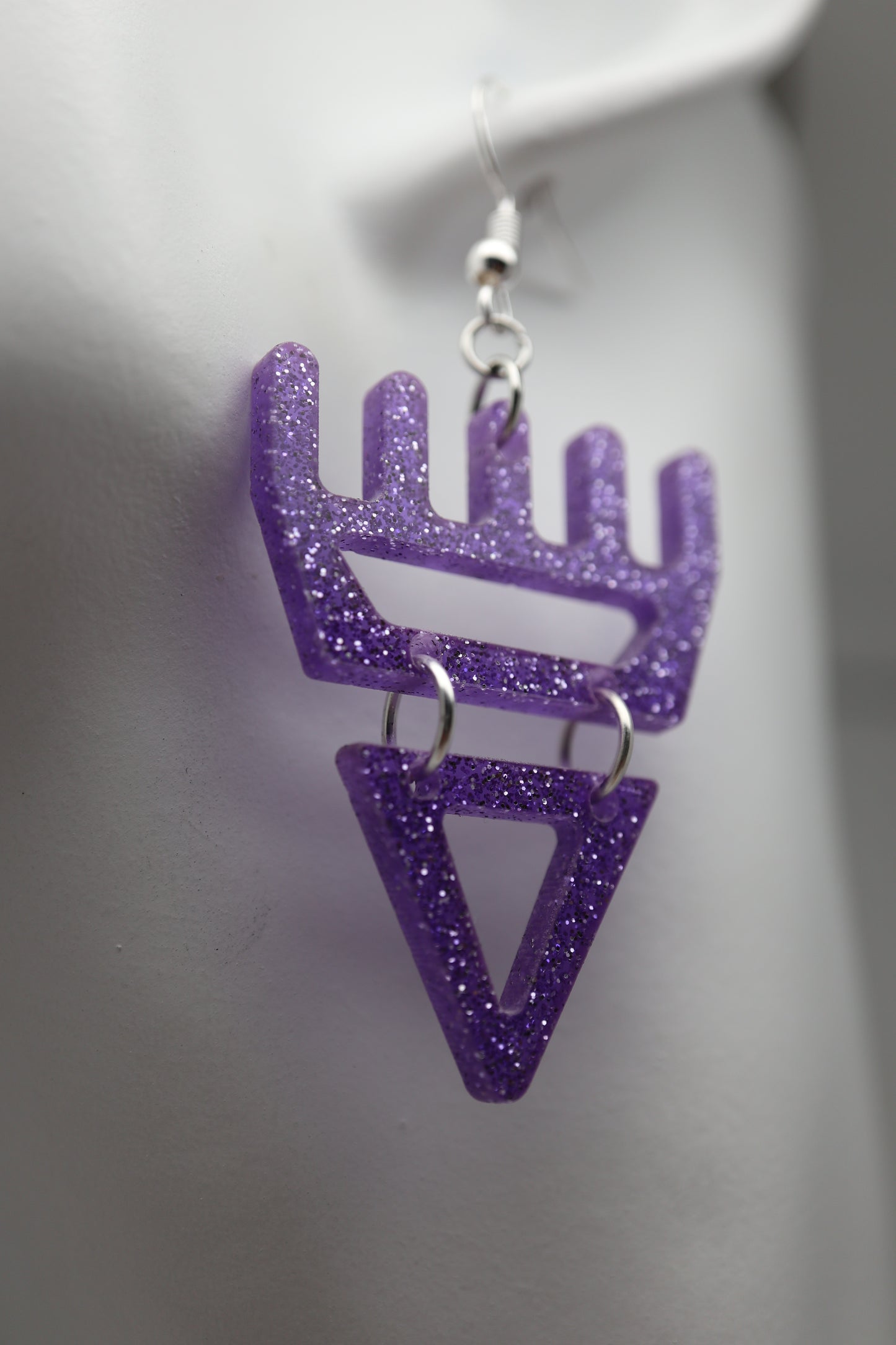 🐾 Cosmic Sparkle Purple səxʷsuxʷ Paws - Laser-Cut Acrylic Earrings 🐾