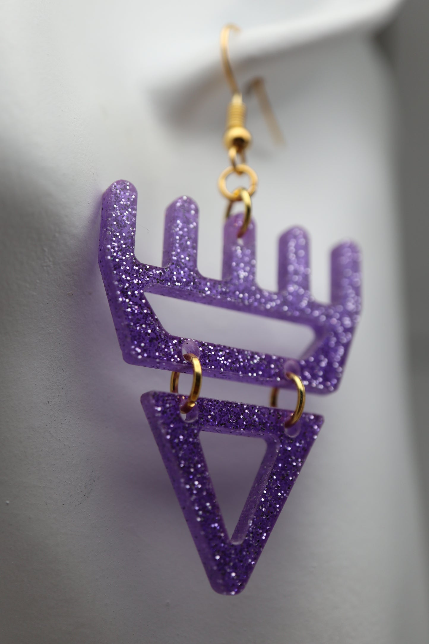🐾 Cosmic Sparkle Purple səxʷsuxʷ Paws - Laser-Cut Acrylic Earrings 🐾