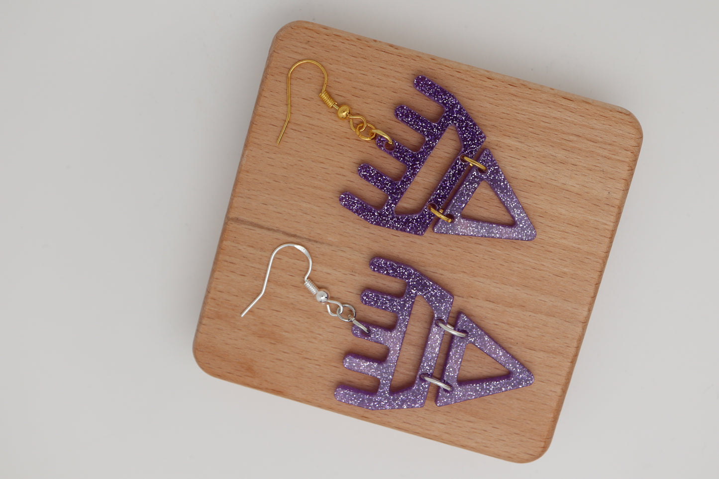 🐾 Cosmic Sparkle Purple səxʷsuxʷ Paws - Laser-Cut Acrylic Earrings 🐾