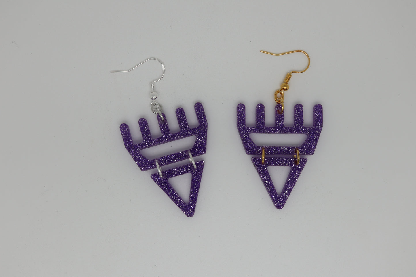 🐾 Cosmic Sparkle Purple səxʷsuxʷ Paws - Laser-Cut Acrylic Earrings 🐾