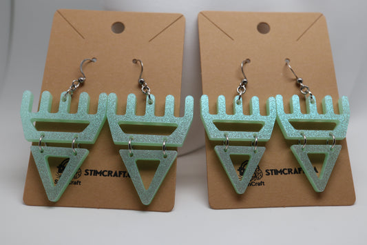 🐾 Mint Frost Sparkle səxʷsuxʷ Paws - Laser-Cut Acrylic Earrings 🐾 – Limited Run ✨