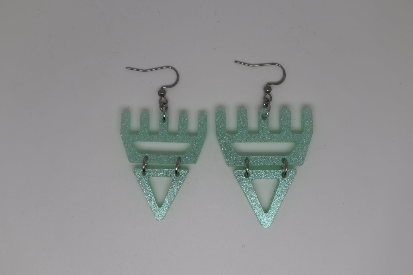 🐾 Mint Frost Sparkle səxʷsuxʷ Paws - Laser-Cut Acrylic Earrings 🐾 – Limited Run ✨