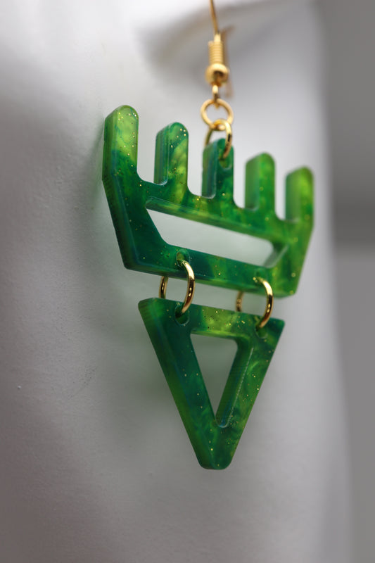 🐾 Marble Moss  səxʷsuxʷ Paws - Laser-Cut Acrylic Earrings 🐾 – Limited Run ✨