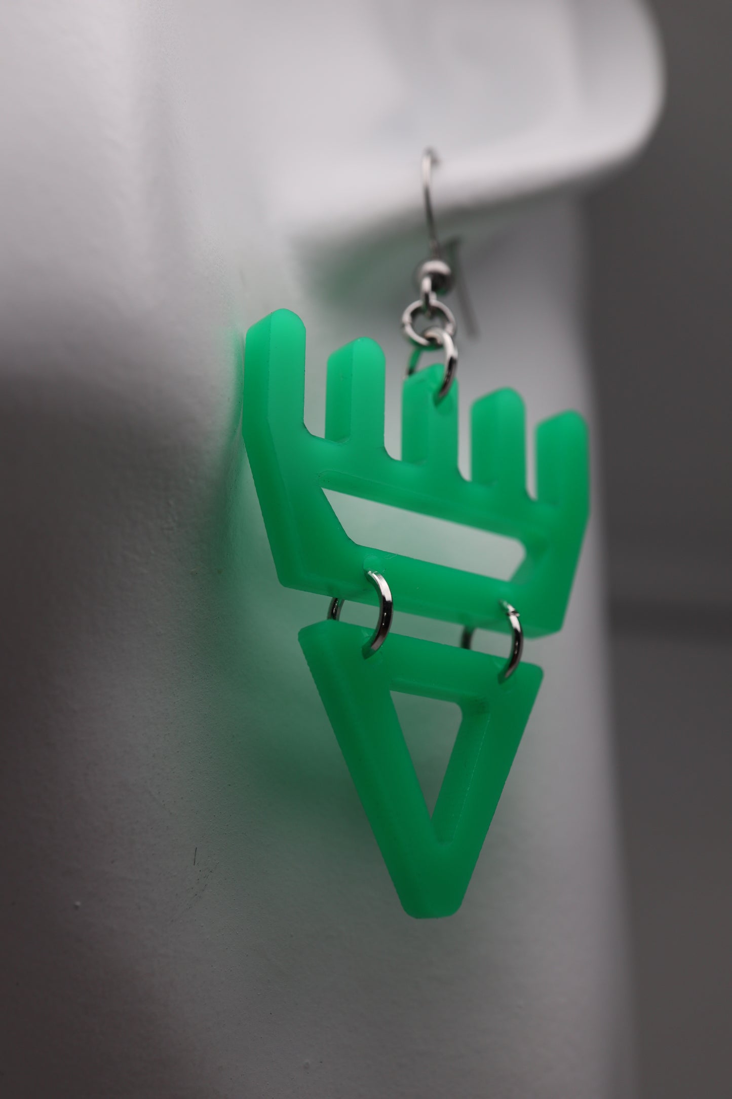 🐾 Neon Green Jelly  səxʷsuxʷ Paws - Laser-Cut Acrylic Earrings 🐾 – Limited Run ✨