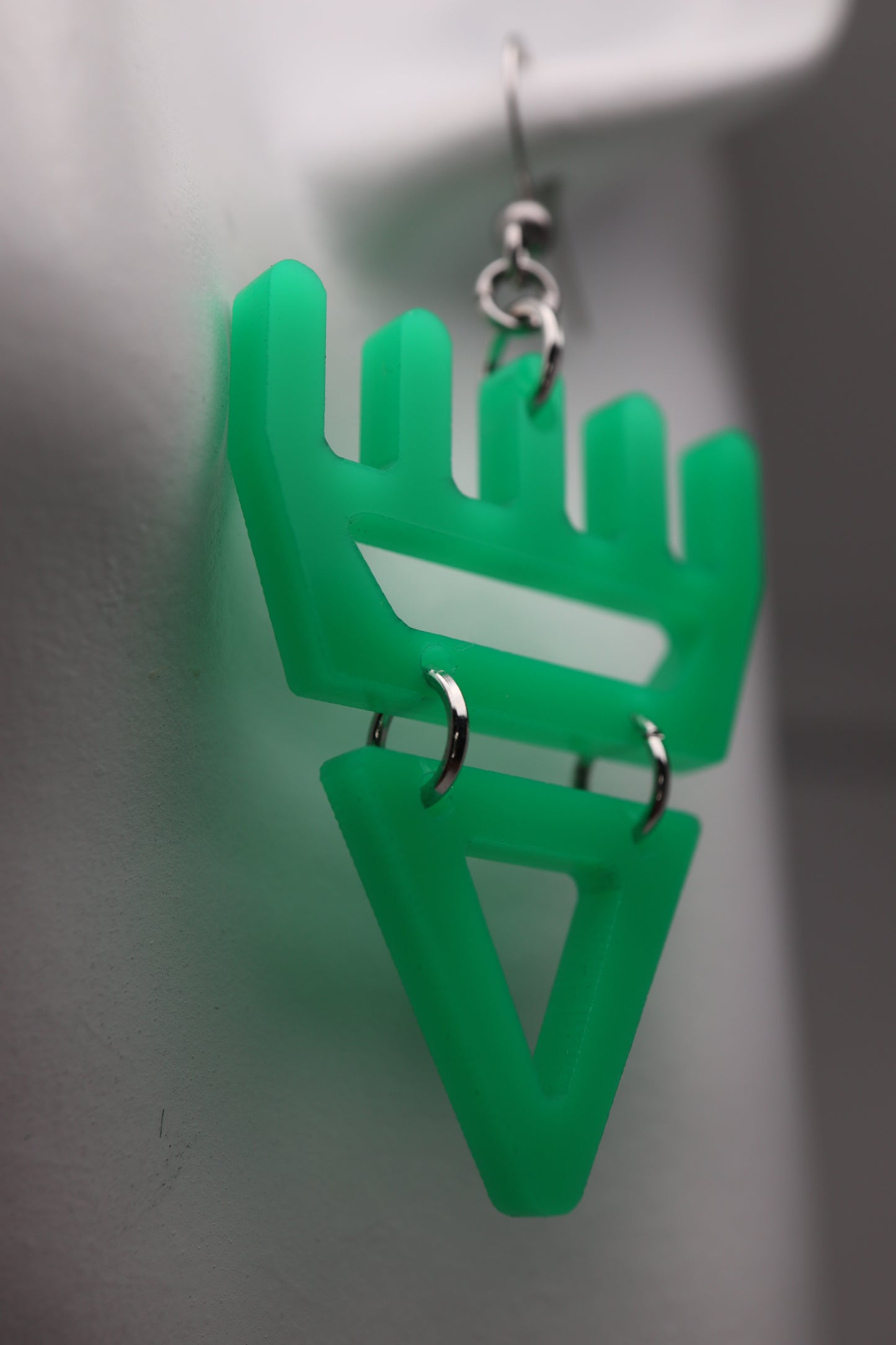 🐾 Neon Green Jelly  səxʷsuxʷ Paws - Laser-Cut Acrylic Earrings 🐾 – Limited Run ✨