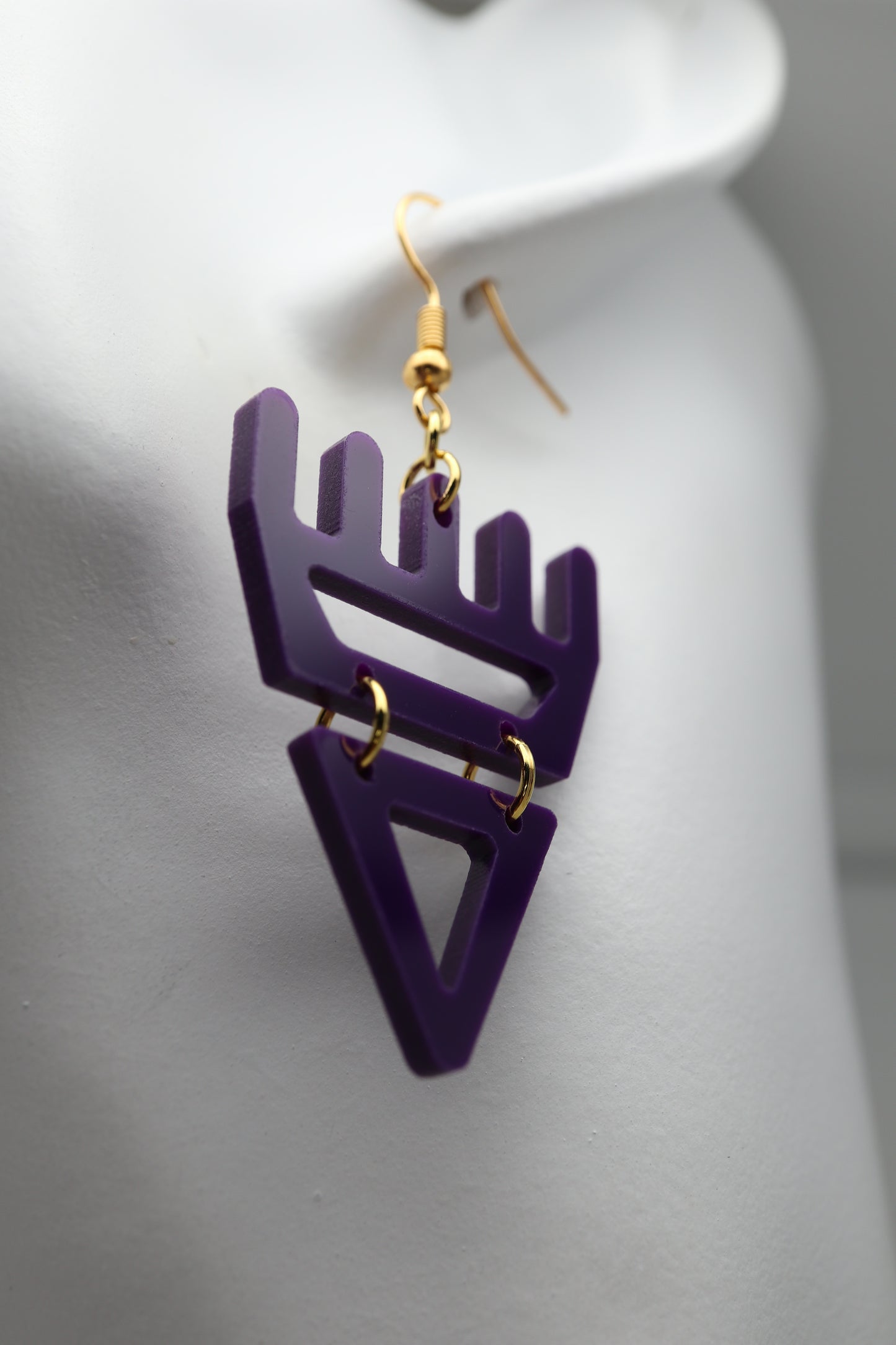🐾 Deep Plum Purple səxʷsuxʷ Paws - Laser-Cut Acrylic Earrings 🐾 – Limited Run ✨