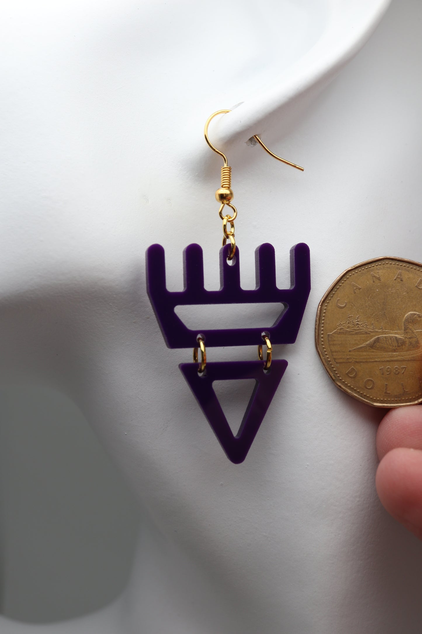 🐾 Deep Plum Purple səxʷsuxʷ Paws - Laser-Cut Acrylic Earrings 🐾 – Limited Run ✨