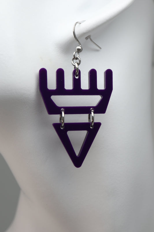 🐾 Deep Plum Purple səxʷsuxʷ Paws - Laser-Cut Acrylic Earrings 🐾 – Limited Run ✨