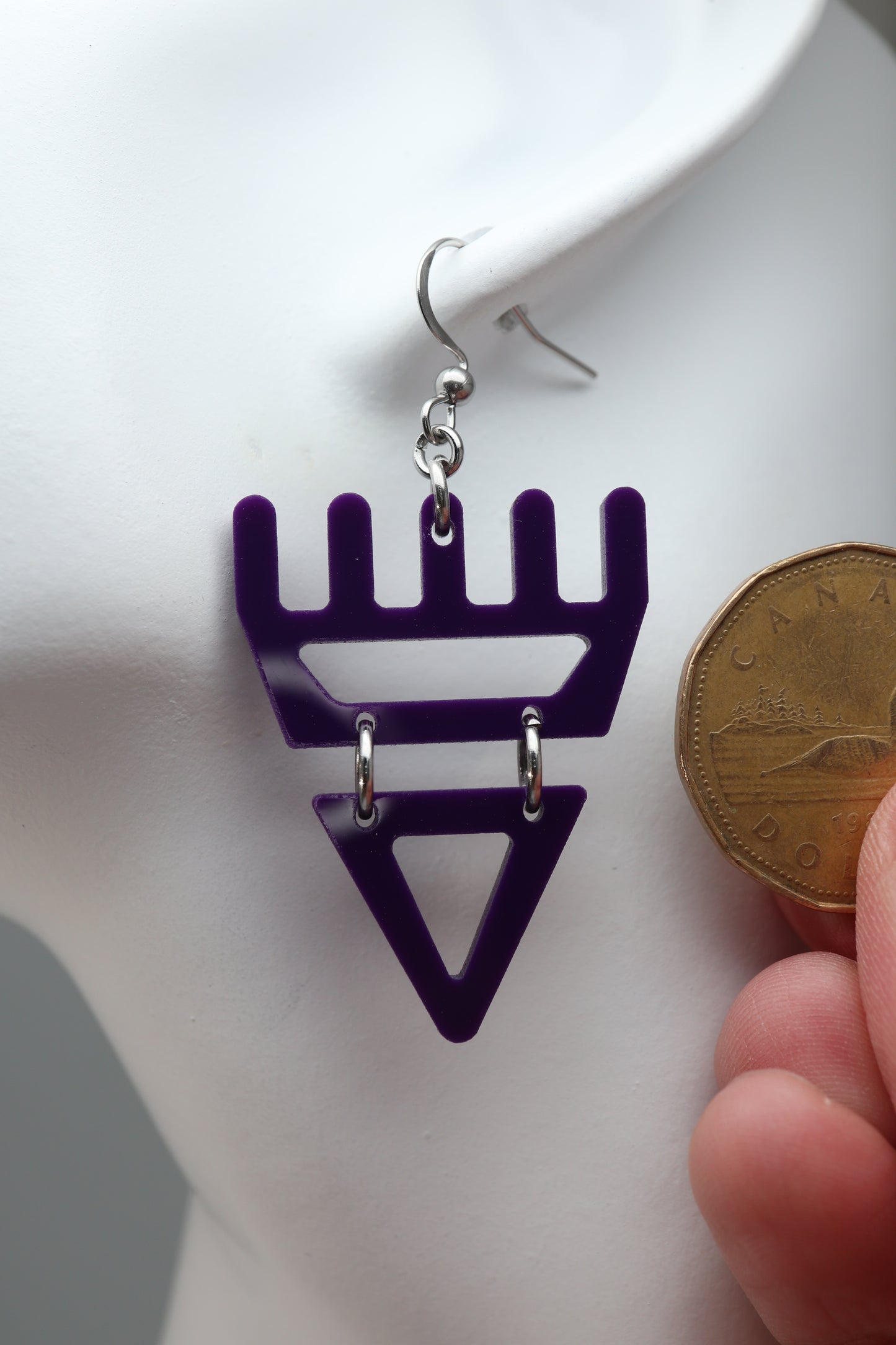 🐾 Deep Plum Purple səxʷsuxʷ Paws - Laser-Cut Acrylic Earrings 🐾 – Limited Run ✨