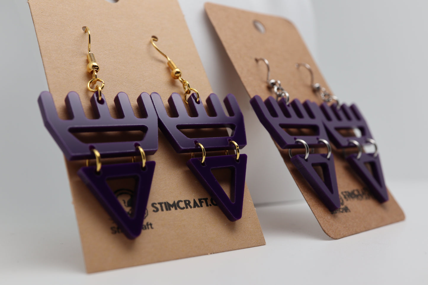 🐾 Deep Plum Purple səxʷsuxʷ Paws - Laser-Cut Acrylic Earrings 🐾 – Limited Run ✨