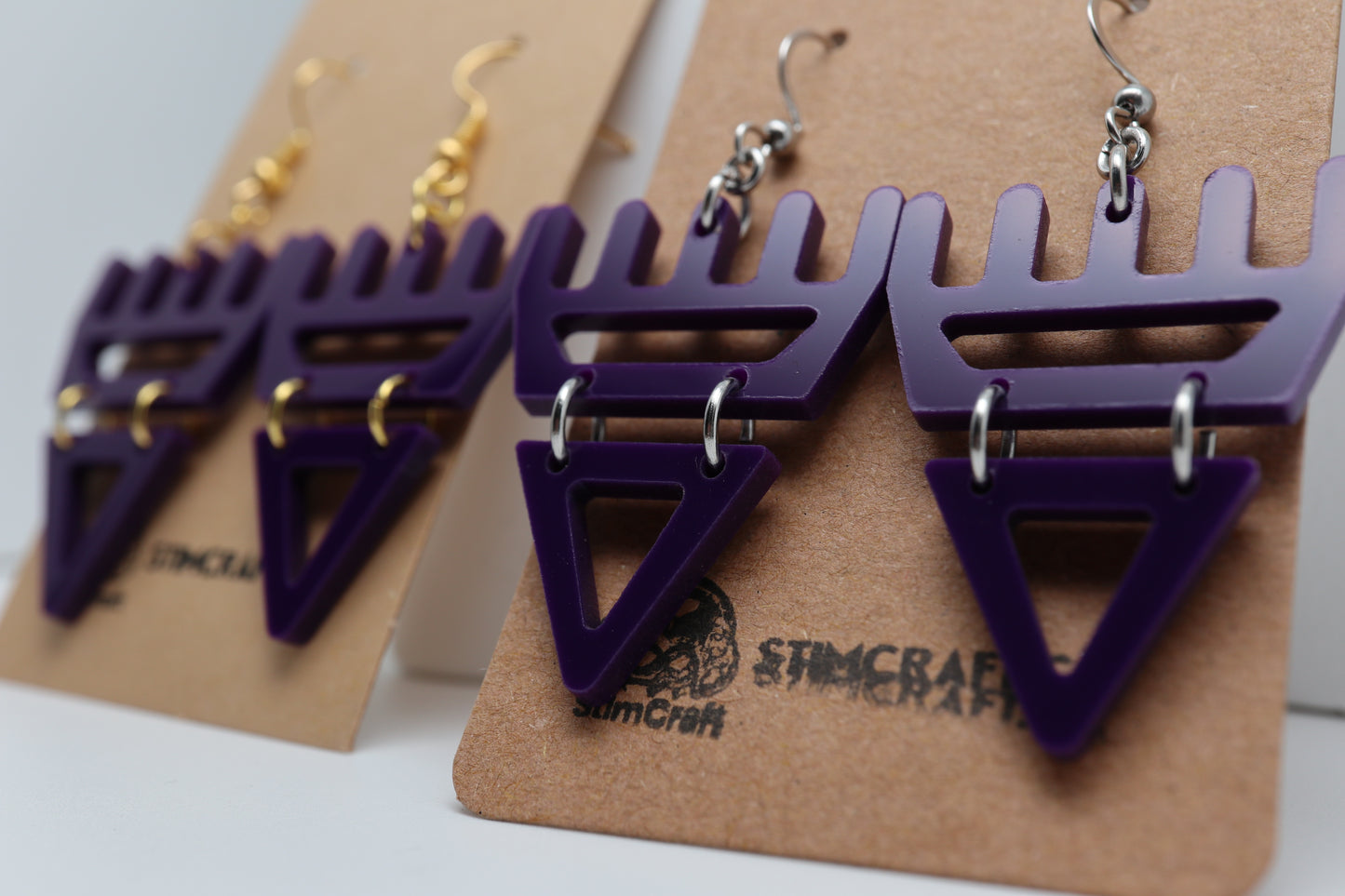 🐾 Deep Plum Purple səxʷsuxʷ Paws - Laser-Cut Acrylic Earrings 🐾 – Limited Run ✨