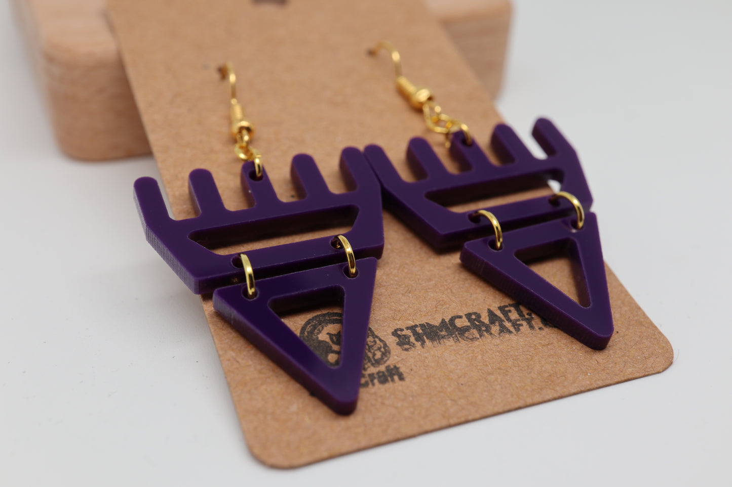 🐾 Deep Plum Purple səxʷsuxʷ Paws - Laser-Cut Acrylic Earrings 🐾 – Limited Run ✨