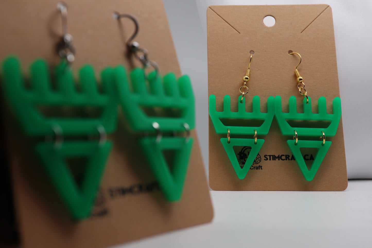 🐾 Neon Green Jelly  səxʷsuxʷ Paws - Laser-Cut Acrylic Earrings 🐾 – Limited Run ✨