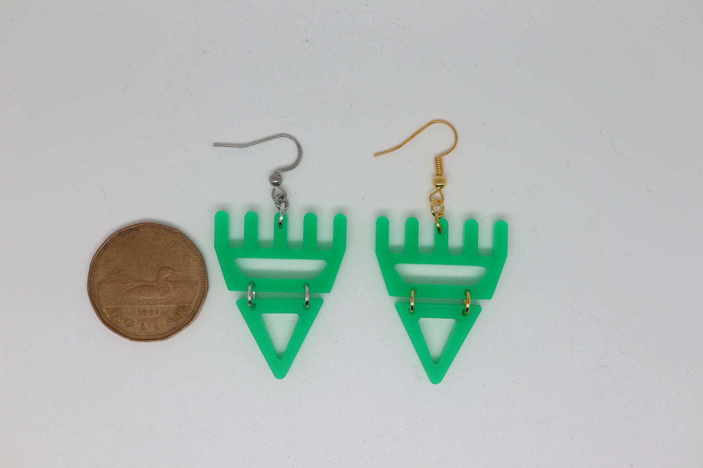 🐾 Neon Green Jelly  səxʷsuxʷ Paws - Laser-Cut Acrylic Earrings 🐾 – Limited Run ✨