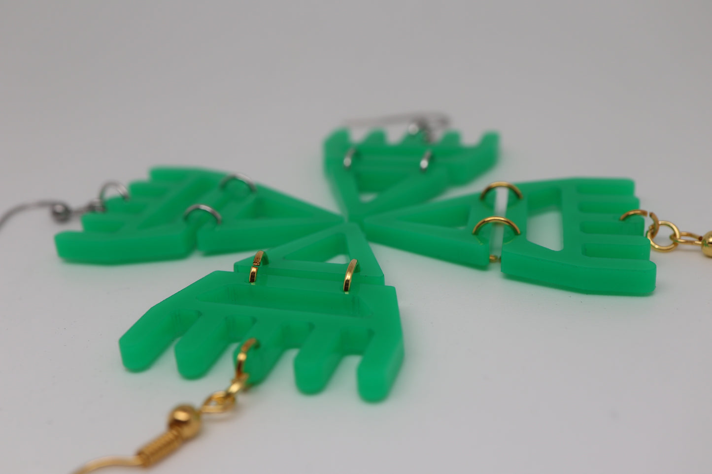 🐾 Neon Green Jelly  səxʷsuxʷ Paws - Laser-Cut Acrylic Earrings 🐾 – Limited Run ✨