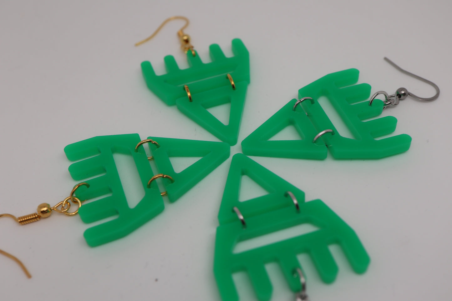🐾 Neon Green Jelly  səxʷsuxʷ Paws - Laser-Cut Acrylic Earrings 🐾 – Limited Run ✨