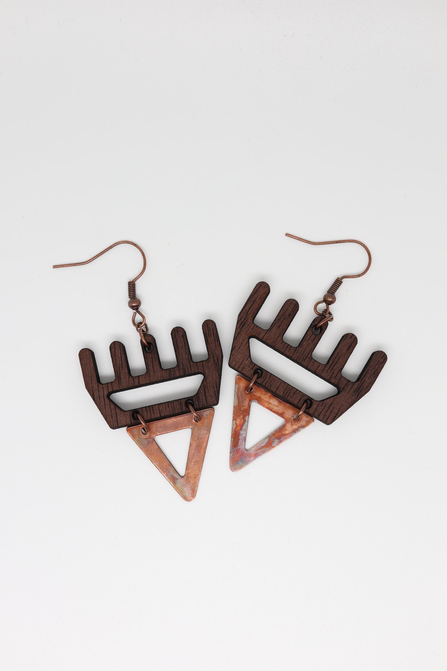 🐾 Rustic Copper / Walnut Hybrid səxʷsuxʷ Paws - Laser-Cut Acrylic Earrings 🐾