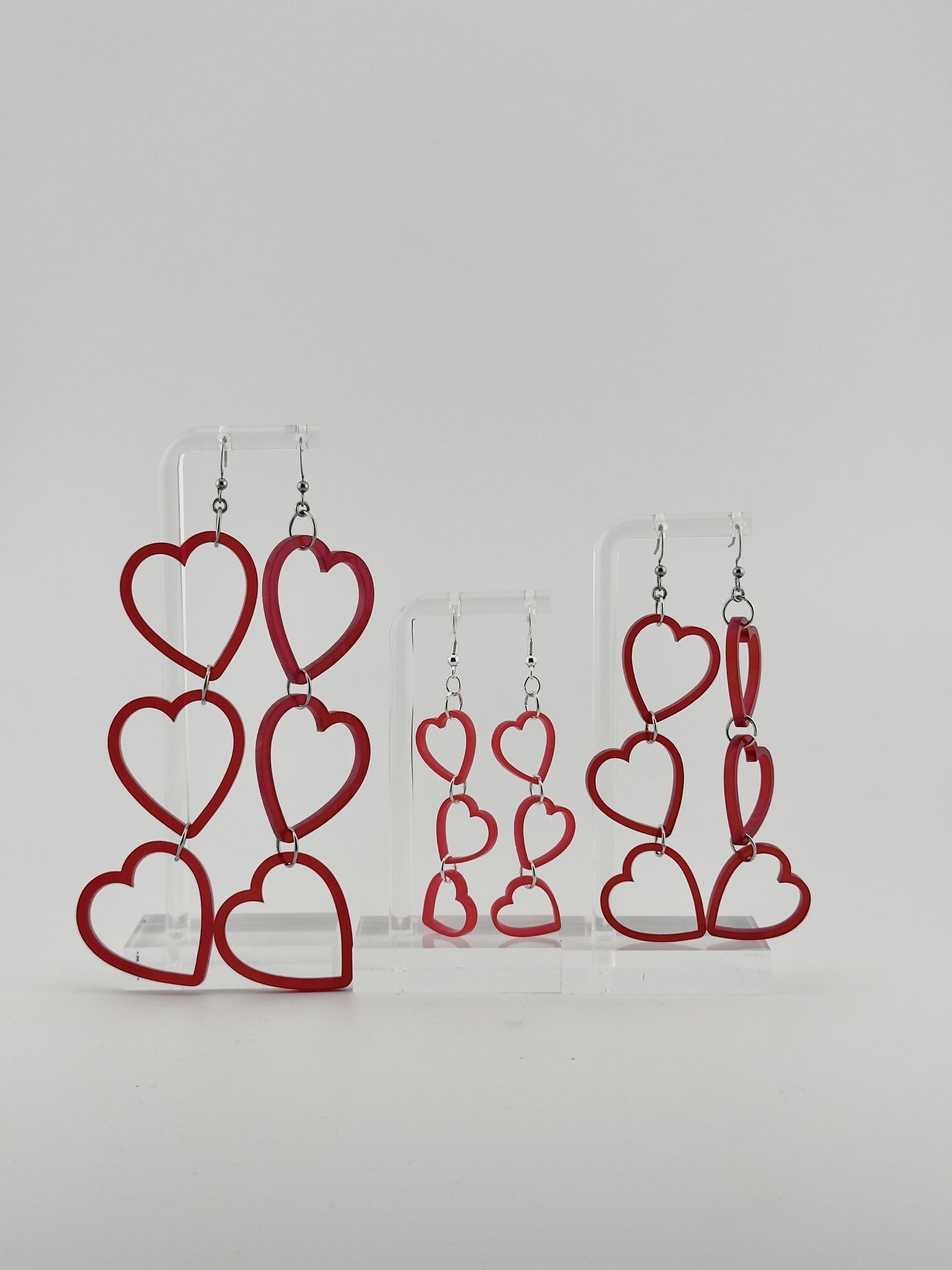 Limited Edition Valentines XTRA SMALL Red Heart String Earrings