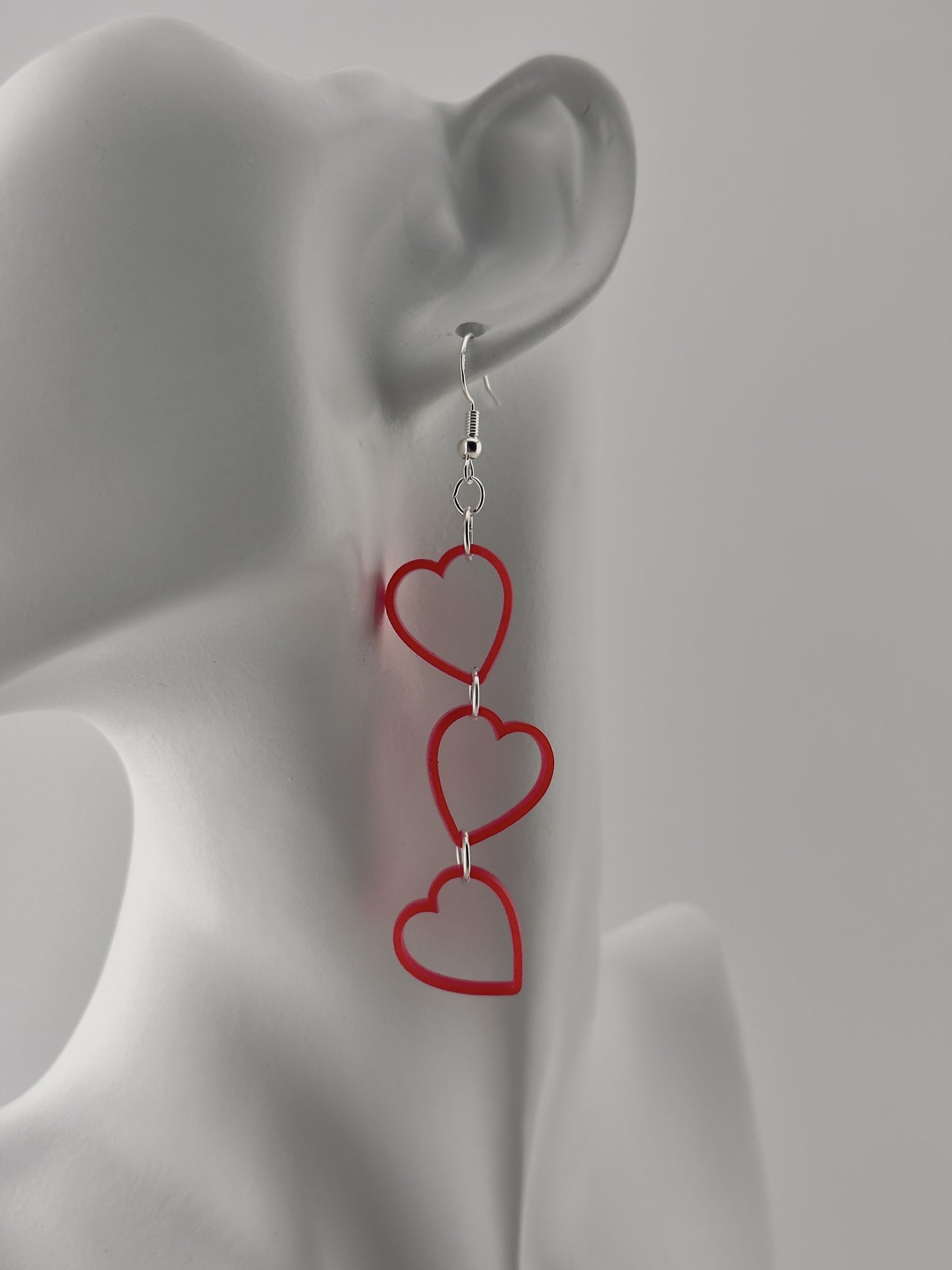 Limited Edition Valentines XTRA SMALL Red Heart String Earrings