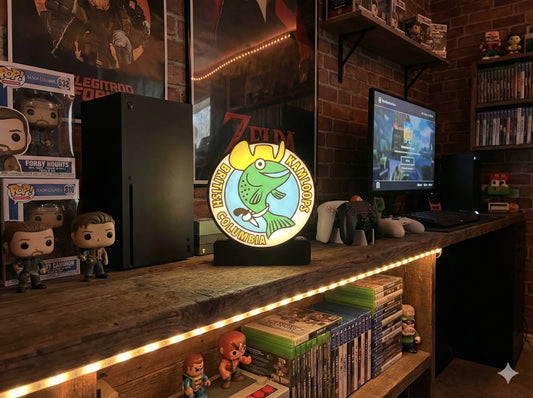 🐟 Kamloops Cowboy Fish Light – Illuminated 3D printed sign 🤠