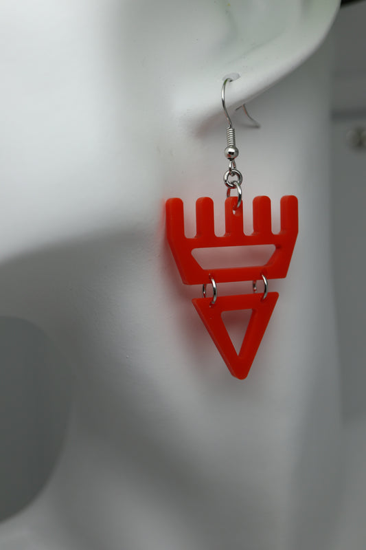 🐾 Red səxʷsuxʷ Paws – Laser-Cut Acrylic Earrings