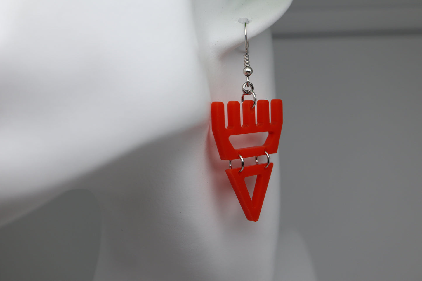 🐾 Red səxʷsuxʷ Paws – Laser-Cut Acrylic Earrings